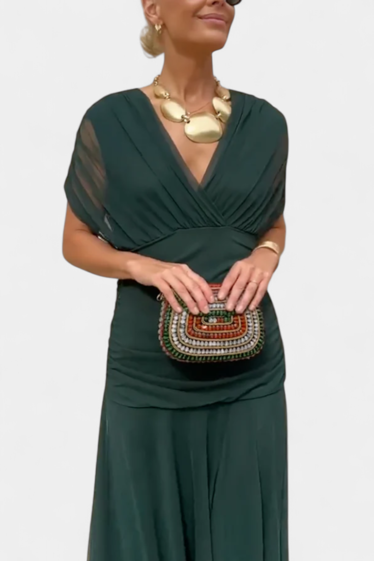 Florendra | Vestido largo floral con escote en V