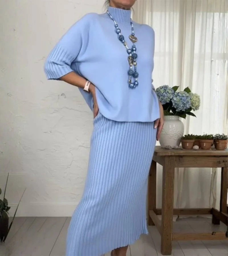 Débora | Conjunto de punto con falda de canalé