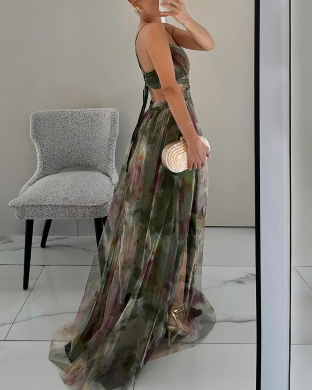 Giselle | Encantador vestido maxi con estampado floral