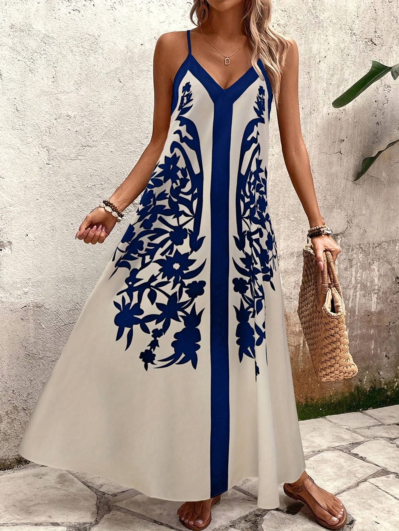 Marina | Vestido estampado sin mangas