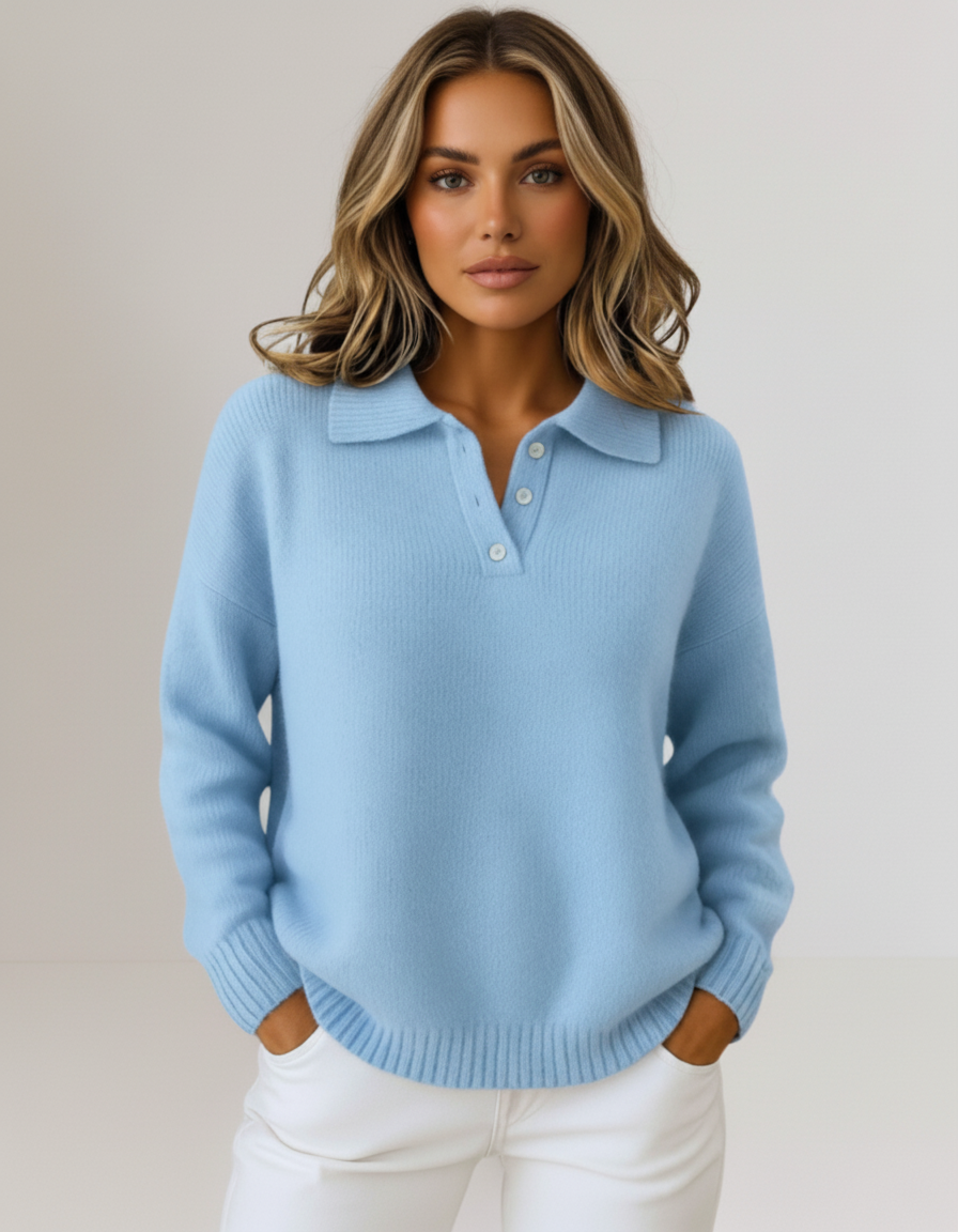 Laura - Jersey de Punto con Cuello Elegante