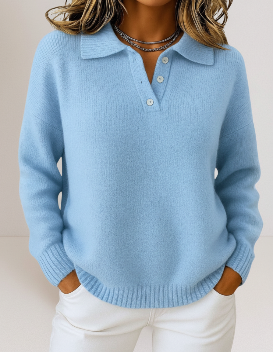 Laura - Jersey de Punto con Cuello Elegante