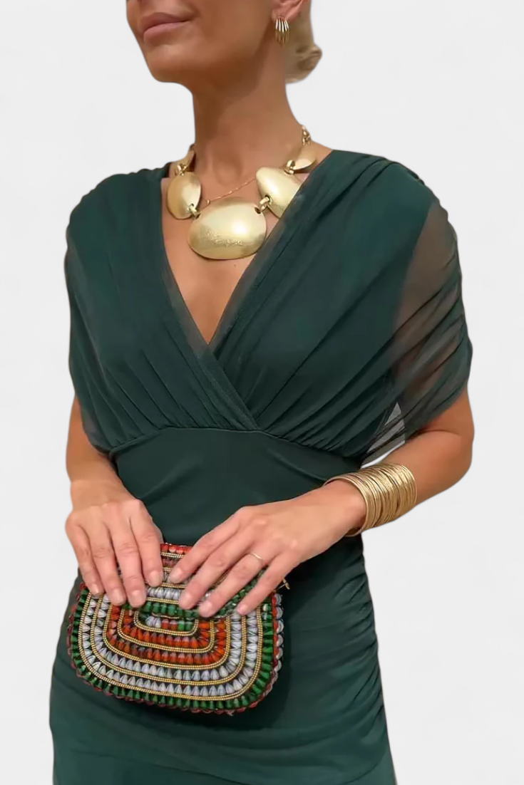 Florendra | Vestido largo floral con escote en V