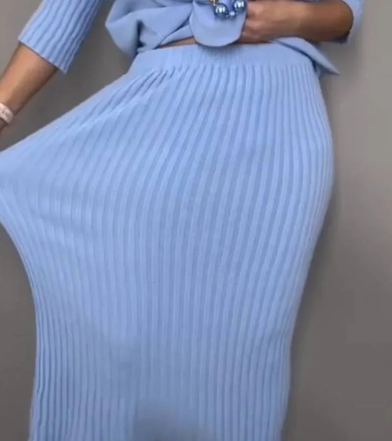 Débora | Conjunto de punto con falda de canalé