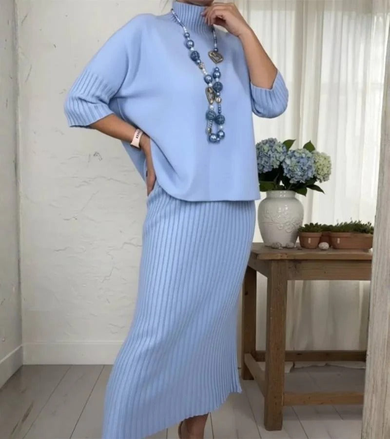 Débora | Conjunto de punto con falda de canalé