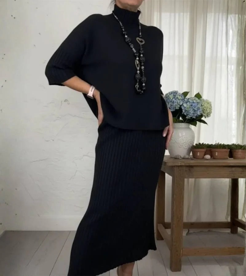 Débora | Conjunto de punto con falda de canalé